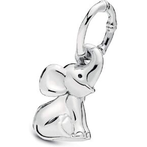 Elephant Charm fits Pandora Bracelets Women Sterling Silver Bamboo Lucky Animal Family Birthday Christmas