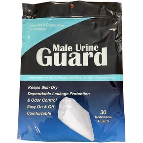Male Urine Guard, JMP Absorbent Incontinence Pouch, Bag of 30