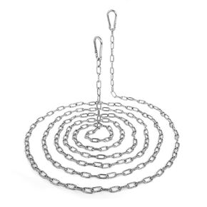 10 Feet Long Light Duty Chain, 5/64 Inch Small Metal Chain with 5/32 in Carabiners, Easy to Adjust Stainless Steel Link Chain for Indoor Outdoor Hanging Bird Feeder Wind Chimes Signs Planters Silver