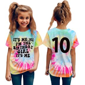 Its Me Hi Im The Birthday Girl Shirt Kids Letter Print Birthday Party T-Shirt Outfit for Girls Gift Top 5-10 Years