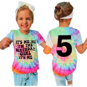 Its Me Hi Im The Birthday Girl Shirt Kids Letter Print Birthday Party T-Shirt Outfit for Girls Gift Top 5-10 Years in Kuwait