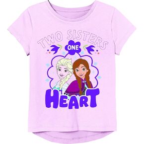 Disney Frozen Short Sleeve T-Shirt-Elsa, Anna-Girls Sizes 2-16