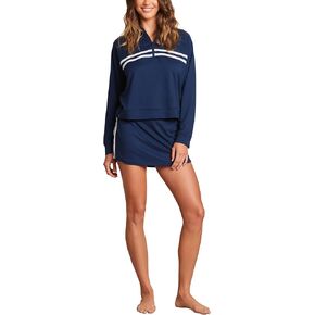 حافي القدمين الأحلام مجموعة ماليبو مجموعة الزبدة 1/2 zip pullover مع خطوط