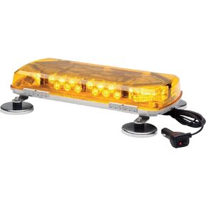 Whelen Century 16in. شريط مصباح LED صغير مع قاعدة الألومنيوم - عدسة العنبر ، رقم الطراز MC16MA