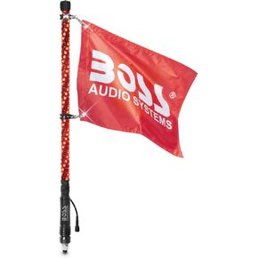 BOSS Audio Systems WP2 ATV Whip - 24-inch, 360-degree RGB (Red/Green/Blue) Multicolor, 20 Color Combinations, 15 Brightness Levels, Marine Rated Weatherproof IP67, Easy Installation