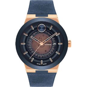 Movado Bold Fusion Fusion Watch Luxury Automatic Watch - الحركة السويسرية لتوليد الذات ، حزام المطاط النسيج ، مقاومة الماء 50 مترًا (5ATM) - ساعة كلاسيكية - هدية له - 43.5 ملم