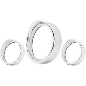 HDBUBALUS Motorcycle 7" Headlight Trim Ring Decorate Visor + 4 1/2" Fog Light Trim Ring Turn Signal Ring Visor Bezel Cover Fit For Harley Softail Fat Boy 1994-2017 FLRT 2015-later Chrome