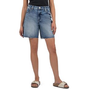 KUT from the Kloth Women's Hailey High Rise Long Bermuda-Basic Raw Hem