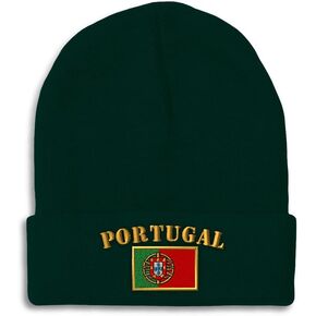 Custom Beanies for Men Portugal Flag Embroidery Flags Winter Hats for Women Acrylic Skull Cap 1 Size