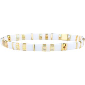 Kelitch New Miyuki Tila Bead Bead Bracelets Charm Stretch Bracelets قابلة للتكديس التفاف للنساء