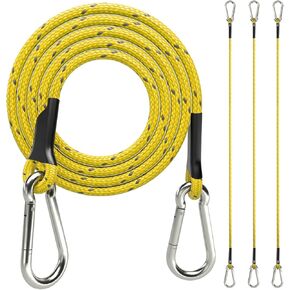 sprookber 8 Inch Bungee Cords with Stainless Steel Carabiner, Heavy Duty Strong Bungee Cords for Camping, Tarps, Bike Rack, Hand Carts etc, Set of 4