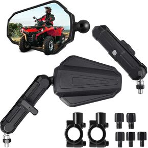 Amazicha Adventure Motorcycle Mirrors, Adjustable ATV Motorcycle Rear View Mirrors with 7/8" Handlebar Mount M8 M10 Bolts Fits for Scooter ATV ADV Moped Dirt Bike Quad