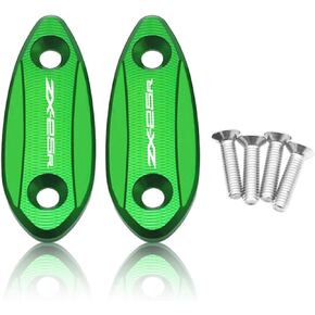 كتلة مرآة MFGZD قبالة الألواح الأساسية ، 2 PCS CNC الألومنيوم Moto Mirror كتلة قبالة لوحات متوافقة مع ZX-6R 2009-2012 / ZX-25R 2020-2024 (Black ، ZX-6R)