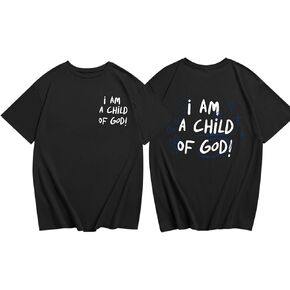 KEEVICI Cute I Am A Child of God Shirt Girls Graphic Tees Christian T Shirts for Kids Jesus Religious Faith Cotton Summer Top
