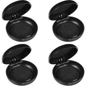 4PCS Earplug Cases, Ear Plug Cases, Earplug Case, Earplugs Holder, Portable Mini Storage Case, Round Potable Ear Plug Holder Suitable for Business Trip, Outdoor Activities, Small Accessories (Black)