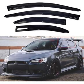 Window Visors for 2008-2017 Mitsubishi Lancer，Rain Guards Sun Shields Window Deflector,Tape-on,Mugen Style,4PCS