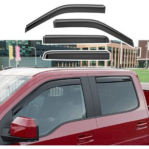 Xipoo Side Window Visor Deflector Compatible with 15-24 Ford F-150 SuperCrew 17-24 Raptor F250 F350 F450 F550 Crew Cab Replacement for 2015-2024 Ford F150 Accessories (Compatible with 15-24 F150)