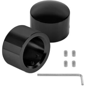 SaferCCTV Motorcycle Rear Axle Cover Cap Nut Bolt Kit,CNC Aluminum RC Front+Rear Axle Cover Cap (Black)