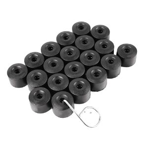 Runmade 20pcs ABS ABS Clastic Wheel Lug Cover Cover Cover Cover مع أداة إزالة متوافقة مع VW Jetta Golf Passat Beetle EOS Black