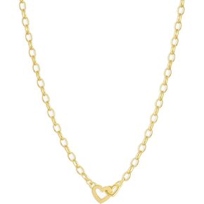 gorjana - Parker Heart Necklace 16 1/2 or 17 inches - 18K Gold Plated - Cable Chain, Interlocking Double Open Hearts - Gifting Necklace to Loved One - Stylish Gift Packaging - Unique Heart Hinge Closure