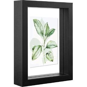 CORE ART 8x10 Floating Picture Frame,Double Plexglass Floating Frame for 5x7,4x6 Pictures,Wall or Tabletop Display,Black in Kuwait