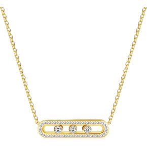 Japa Shop18k الذهب مطلي بالزركونيا سكوير قلادة للنساء