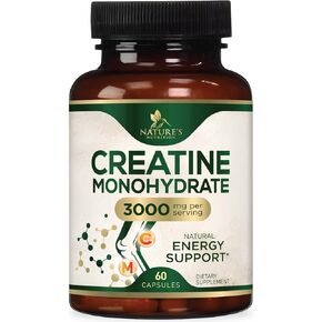 Creatine Monohydrate Capsules 3,000mg Micronized Creatine Supplement Support for Lean Muscle Strength & Endurance, Creatine Pills for Women & Men, Unflavored Tablets Non-GMO Gluten Free – 120 Capsules