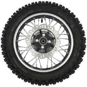 12 "إطارات العجلات الخلفية 80/100-12 حافة إطارات العجلة مع دوار ضرس وقرص الفرامل لدراجة القرد في الحفرة 50cc 70cc 90cc 110cc 125cc 140cc CRF70 90 TTR100 Black (12" خلفية)