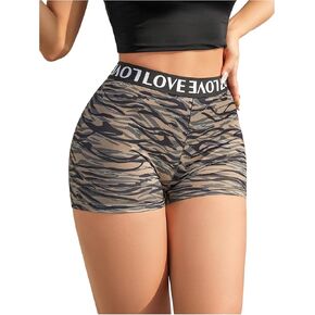 Soly Hux Women’s Leopard Boxer Banties Letter Print High Boyshort Lanty Inteldy