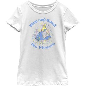 Disney Wonderland Alice Stop and Smell The Flowers Girls Standard T-Shirt