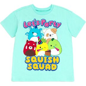 Squishmallows Birthday Girls Drop Shoulder T-Shirt Little Kid to Big Kid Sizes (7-8 - 14-16)