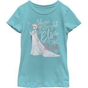 Disney Frozen Birthday Queen Six Girl's Solid Crew Tee