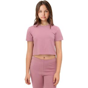 Lilax Girls Short Sleeve Crewneck Crop Top Tee Tee