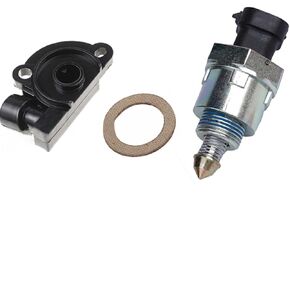 Fuel Injection Idle Air Control Valve + Throttle Position Sensor TPS Kit 25527077+17080671 for Chevrolet Astro, Blazer, S10 Blazer 1991-1994, Cadillac 1991-1992, GMC, Pontiac and Other Models (1 Set)