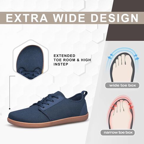 Raoendis Mens Walking Shoes Wide Toe Box Barefoot Shoes Minimalist Zero Drop Shoes Breathable Fashion Sneakers in Saudi Arabia