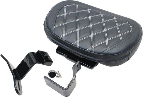 YHMOTO Motorcycle Driver Rider Backrest Pad For Harley Davidson Touring CVO Street Glide Road King Road Glide Electra Glide Ultra Limited models 1997-2022 (Black-White Stitching) in Saudi Arabia