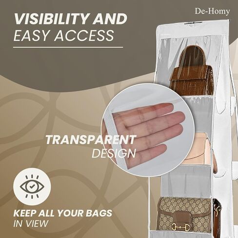 2-Pack handbag organizers and storage purse organizer closet organizer purse hanger organizer handbag storage bag organizer Thicken Metal Hooks (White, Large) in Saudi Arabia