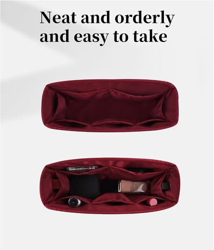 19 Jumbo Bag Organizer, Silky Insert Bag Compatible with Chanel 19 Bags, Lightweight Inner Bag for Women Luxury Bags (Rouge Grenat, Jumbo30) in Kuwait