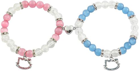 Couple Matching Bracelet Superhero Gifts for Best Friend Couples Husband Wife Boyfriend Girlfriend Birthday Gifts Valentine's Day Gifts Beads Superhero Bracelets Spider Stuff Cartoon Jewelry for Superhero Fans Cat Lovers in Saudi Arabia