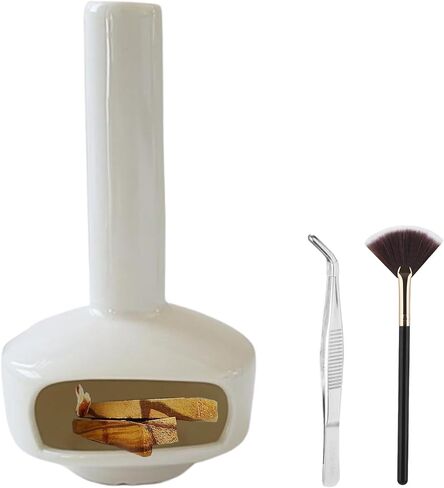 Handmade Ceramics Palo Santo Holder and Mini Incense Burner,Smudging Bowl for Stick,Incense Cone,Cleansing,Meditation,Yoga and Home Decor (Black) in Saudi Arabia
