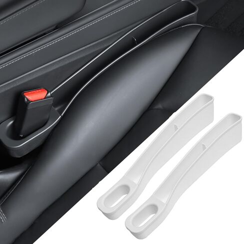 2PCS Car Seat Gap Filler Organizer, Seat Side Gap Storage Box, Compatible with Tesla Model 3 Model Y, Center Console Organizer Tray for Phone Holder and Sunglasses Key Card Holder (Black) in Saudi Arabia