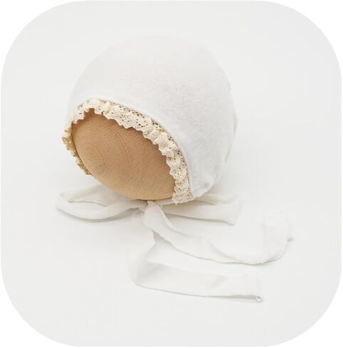 Newborn Photography Wrap Prop Newborn Photoshoot Outfits Ruffle Bonnet Baby Girl Boy Photo Lace Edge Hat Set in Saudi Arabia