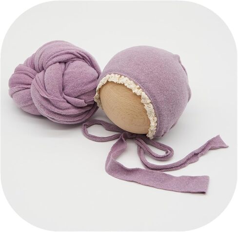 Newborn Photography Wrap Prop Newborn Photoshoot Outfits Ruffle Bonnet Baby Girl Boy Photo Lace Edge Hat Set in Saudi Arabia