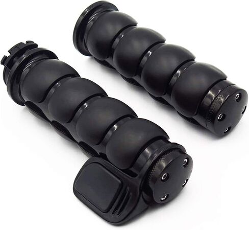 Motorcycle Hand Grips 1" (25mm) Non-slip Hand Grip with Throttle Assist for Harley Yamaha Kawasiki Suzuki Cruisers Motorbikes Choppers,black in Kuwait