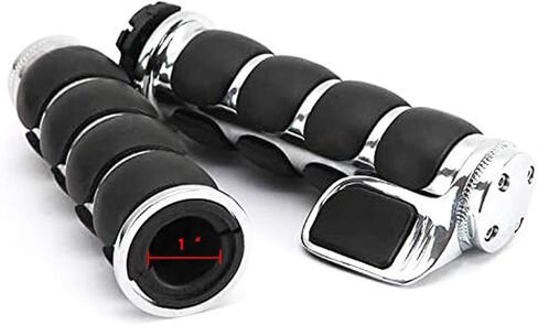 Motorcycle Hand Grips 1" (25mm) Non-slip Hand Grip with Throttle Assist for Harley Yamaha Kawasiki Suzuki Cruisers Motorbikes Choppers,black in Kuwait