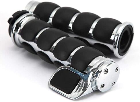 Motorcycle Hand Grips 1" (25mm) Non-slip Hand Grip with Throttle Assist for Harley Yamaha Kawasiki Suzuki Cruisers Motorbikes Choppers,black in Kuwait