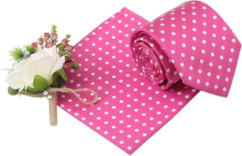 DQT Classic Polka Dot Tie و Pocket Square مجموعة للرجال in Kuwait