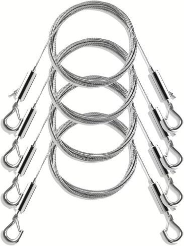 2Pcs Adjustable Picture Hanging Wire, Upgrade Mirror Frame Hanging Kit, 6.6FT Heavy Duty Stainless Steel Wire Rope, Supports Up to 100lbs in Saudi Arabia