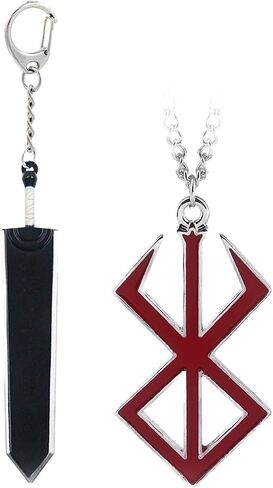 Songchangjewelry Manga berserkers beaelit Netclace Keychain - علامة تجارية من التضحية Rune Pendant - إكسسوارات Cosplay مجموعة هدية للنساء المشجعين in Kuwait