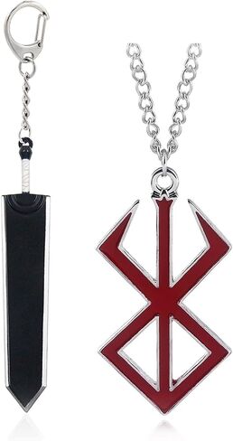 Songchangjewelry Manga berserkers beaelit Netclace Keychain - علامة تجارية من التضحية Rune Pendant - إكسسوارات Cosplay مجموعة هدية للنساء المشجعين in Kuwait